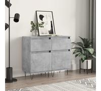 vidaXL Credenze 2 pz Grigio Cemento 40x35x70 cm in Legno Multistrato