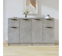 vidaXL Credenze 2 pz Grigio Cemento 60x30x70 cm in Legno Multistrato