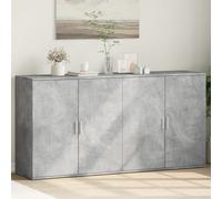vidaXL Credenze 2 pz Grigio Cemento 79x38x80 cm in Legno Multistrato
