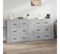 vidaXL Credenze 2 pz Grigio Cemento in Legno Multistrato