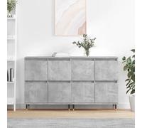 vidaXL Credenze 2 pz Grigio Cemento in Legno Multistrato