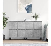 vidaXL Credenze 2 pz Grigio Cemento in Legno Multistrato