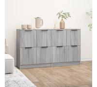 vidaXL Credenze 2 pz Grigio Sonoma 60x30x70 cm in Legno Multistrato