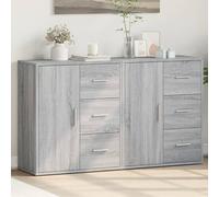vidaXL Credenze 2 pz Grigio Sonoma 60x31x70 cm in Legno Multistrato