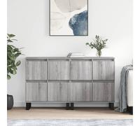 vidaXL Credenze 2 pz Grigio Sonoma in Legno Multistrato