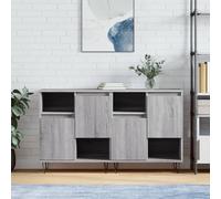 vidaXL Credenze 2 pz Grigio Sonoma in Legno Multistrato