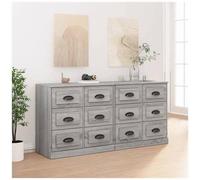 VIDAXL - Credenze 2 Pz Grigio Sonoma In Legno Multistrato
