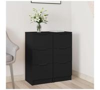 VIDAXL - Credenze 2 Pz Nere 30x30x70 Cm In Legno Multistrato