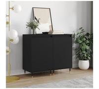 AX Credenza 2 Mobiletti Nero 40x35x70cm Armadietto 2Scomparti Moderno New 831039