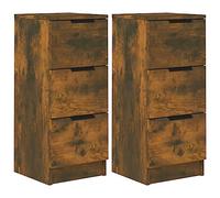 vidaXL Credenze 2 pz Rovere Fumo 30x30x70 cm in Legno Multistrato