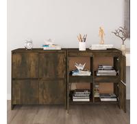 vidaXL Credenze 2 pz Rovere Fumo 70x41x75 cm in Legno Multistrato