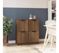 vidaXL Credenze 2 pz Rovere Marrone 30x30x70 cm in Legno Multistrato