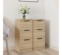 vidaXL Credenze 2 pz Rovere Sonoma 30x30x70 cm in Legno Multistrato