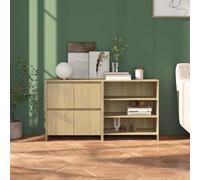 vidaXL Credenze 2 pz Rovere Sonoma in legno multistrato