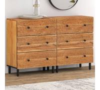 vidaXL Credenze 2pz 60x33x75 cm in Legno Massello di Acacia