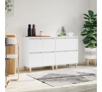 vidaXL Credenze 2pz Bianche 60x35x70 cm in Legno Multistrato