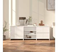 vidaXL Credenze 3 pz Bianche in Legno Multistrato