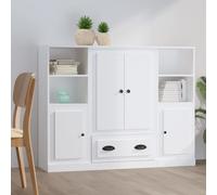 vidaXL Credenze 3 pz Bianche in Legno Multistrato