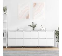 vidaXL Credenze 3 pz Bianco in Legno Multistrato