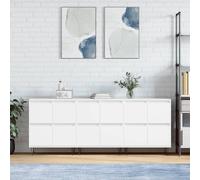 vidaXL Credenze 3 pz Bianco in Legno Multistrato
