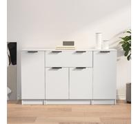 vidaXL Credenze 3 pz Bianco in Legno Multistrato