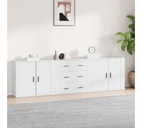 VIDAXL - Credenze 3 Pz Bianco In Legno Multistrato