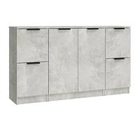 vidaXL Credenze 3 pz Grigio Cemento in Legno Multistrato