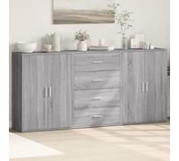 vidaXL Credenze 3 pz Grigio Sonoma 60x31x84 cm in Legno Multistrato