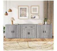 VIDAXL - Credenze 3 Pz Grigio Sonoma In Legno Multistrato