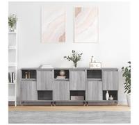 VIDAXL - Credenze 3 Pz Grigio Sonoma In Legno Multistrato