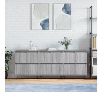 vidaXL Credenze 3 pz Grigio Sonoma in Legno Multistrato