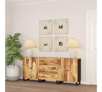 vidaXL Credenze 3 pz in Legno di Mango Grezzo