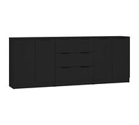 VIDAXL - Credenze 3 Pz Nere In Legno Multistrato