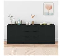 VIDAXL - Credenze 3 Pz Nere In Legno Multistrato