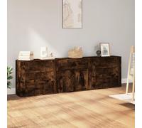 vidaXL Credenze 3 pz Rovere Fumo in Legno Multistrato