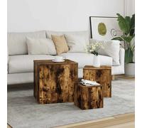 vidaXL Credenze 3 pz Rovere Fumo in Legno Multistrato