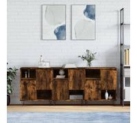 vidaXL Credenze 3 pz Rovere Fumo in Legno Multistrato