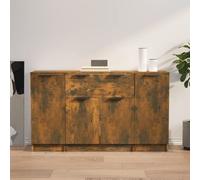 vidaXL Credenze 3 pz Rovere Fumo in Legno Multistrato