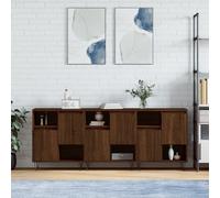 vidaXL Credenze 3 pz Rovere Marrone in Legno Multistrato