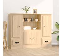 vidaXL Credenze 3 pz Rovere Sonoma in Legno Multistrato