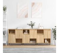 vidaXL Credenze 3 pz Rovere Sonoma in Legno Multistrato