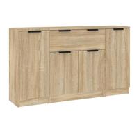 vidaXL Credenze 3 pezzi in legno Sonoma-quercia