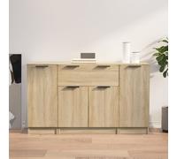vidaXL Credenze 3 pezzi in legno Sonoma-quercia