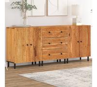 vidaXL Credenze 3pz 60x33x75 cm in Legno Massello di Acacia