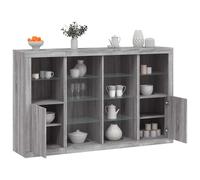 vidaXL Credenze con Luci LED 3 pz Grigio Sonoma in Legno Multistrato