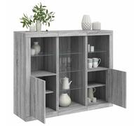 vidaXL Credenze con Luci LED 3 pz Grigio Sonoma in Legno Multistrato