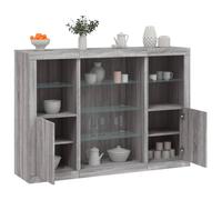 vidaXL Credenze con Luci LED 3 pz Grigio Sonoma in Legno Multistrato