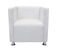 vidaXL Cube Poltrona Casa Soggiorno Ufficio Cafe Sleeper Sedia Sedile Mobili Bianco Ecopelle