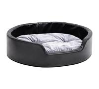 vidaXL Cuccia Lettino per Cani Bassotto, Nero/Grigio, 69 x 59 x 19 cm, Peluche e Similpelle