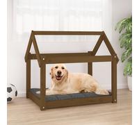 vidaXL Cuccia per Cani Ambra 81x60x70 cm in Legno Massello di Pino